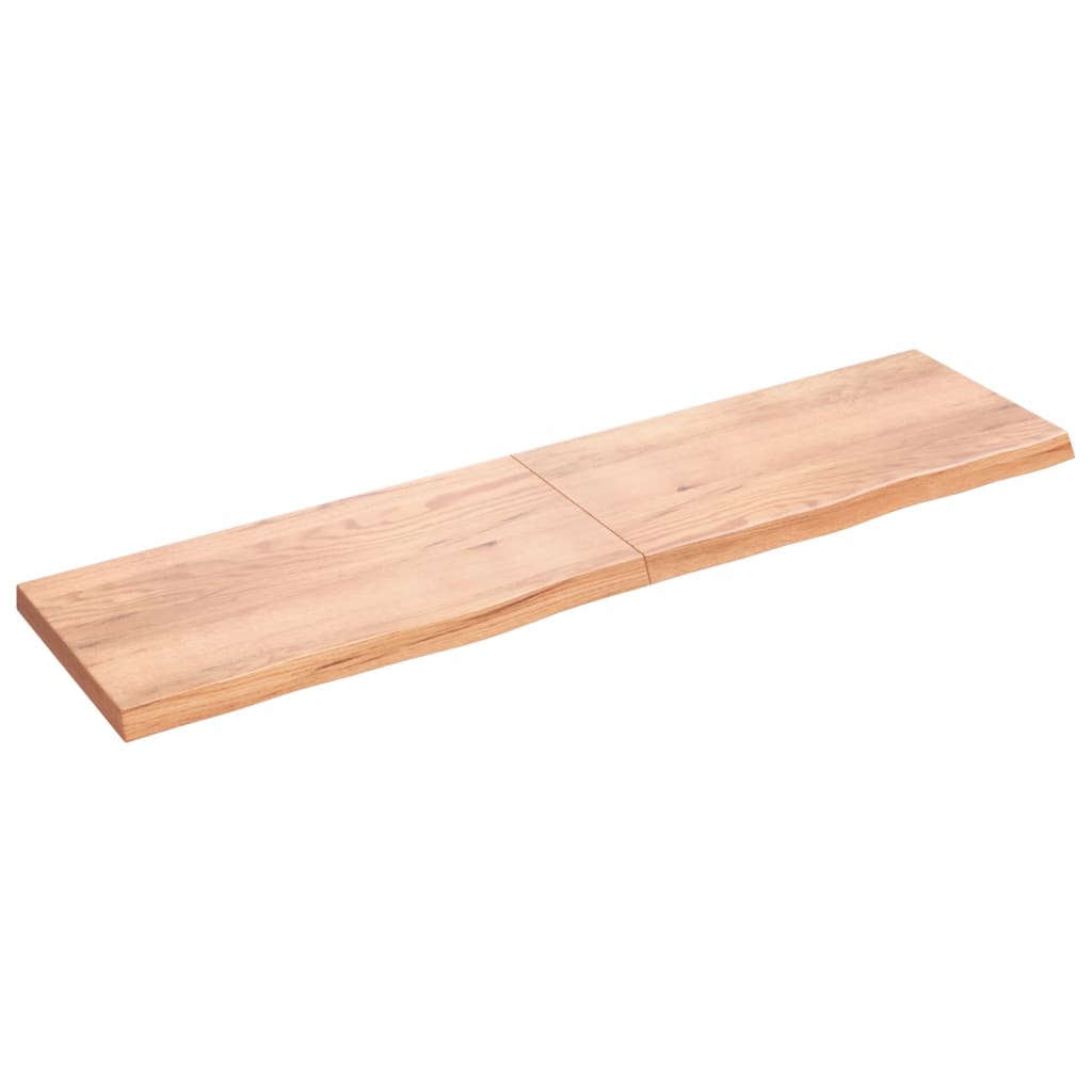 Vidaxx Waschtischplatte 200x50x (2-6) cm, behandeltes Massivholz hellbraun