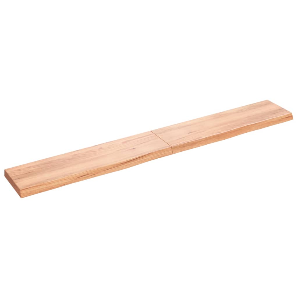 Vidaxx Waschtischplatte 220x30x (2-6) cm, behandeltes Massivholz hellbraun