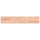 Vidaxx Waschtischplatte 220x40x (2-6) cm, behandeltes Massivholz hellbraun