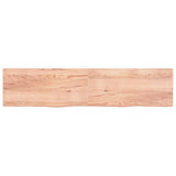 Vidaxx Waschtischplatte 220x50x (2-6) cm, behandeltes Massivholz hellbraun