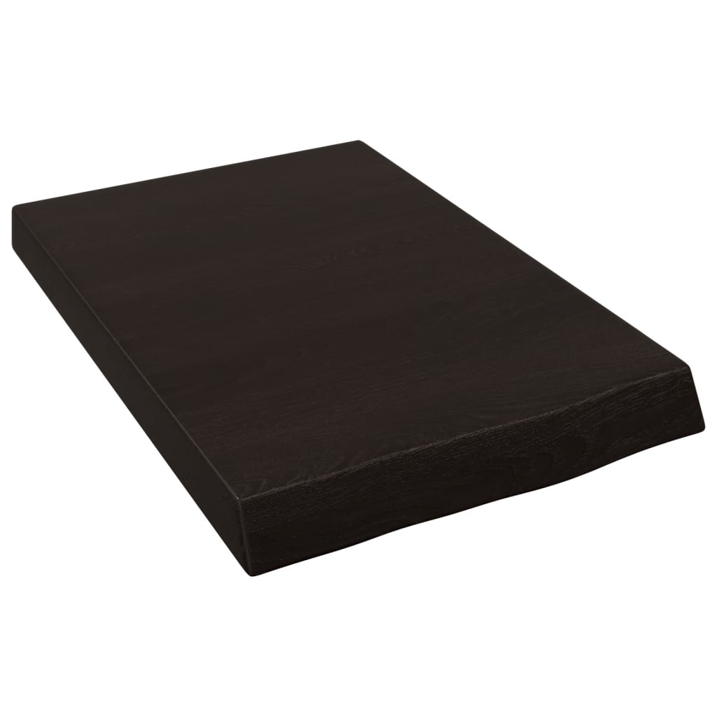 Vidaxx Waschtischplatte 40x60x (2-6) cm behandeltes Massivholz dunkelbraun