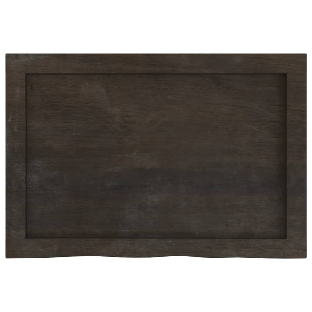 Vidaxx Waschtischplatte 60x40x (2-6) cm behandeltes Massivholz dunkelbraun