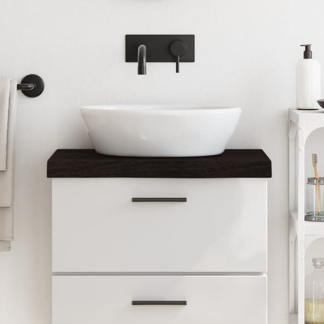 Vidaxx Waschtischplatte 60x40x (2-6) cm behandeltes Massivholz dunkelbraun