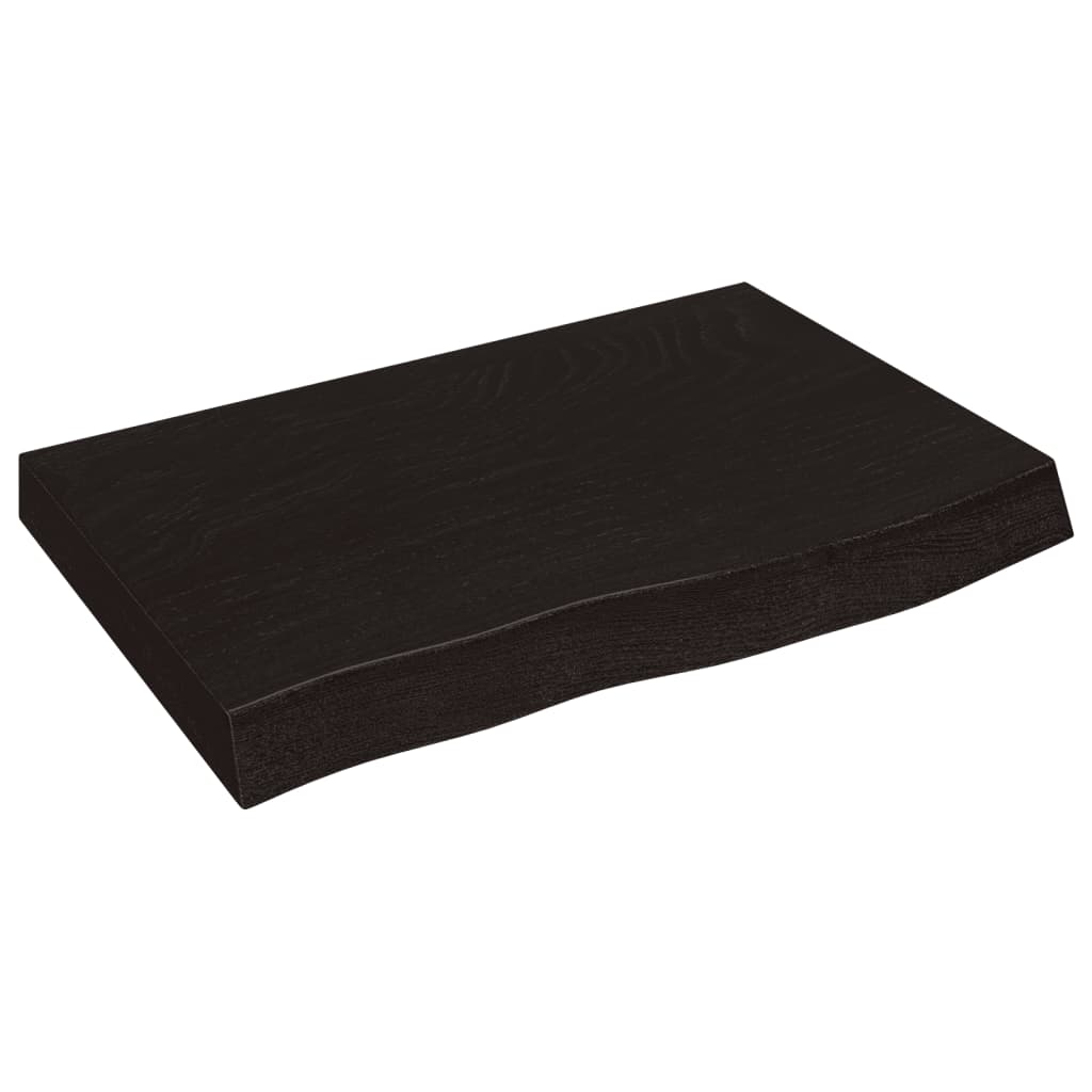 Vidaxx Waschtischplatte 60x50x (2-4) cm behandeltes Massivholz dunkelbraun