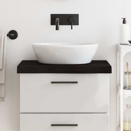 Vidaxx Waschtischplatte 60x60x (2-6) cm behandeltes Massivholz dunkelbraun