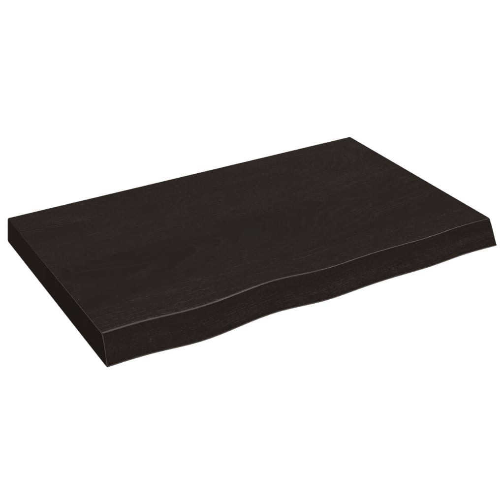 Vidaxx Waschtischplatte 80x60x2 cm, behandeltes Massivholz dunkelbraun