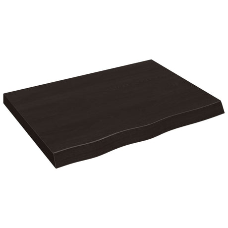 Vidaxx Waschtischplatte 80x60x (2-6) cm behandeltes Massivholz dunkelbraun