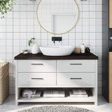 Vidaxx Waschtischplatte 100x40x (2-6) cm behandeltes Massivholz dunkelbraun