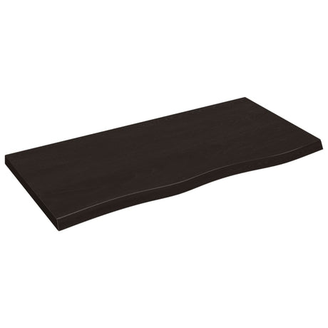 Vidaxx Waschtischplatte 100x50x (2-4) cm behandeltes Massivholz dunkelbraun