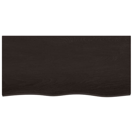 Vidaxx Waschtischplatte 100x50x (2-4) cm behandeltes Massivholz dunkelbraun