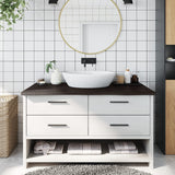 Vidaxx Waschtischplatte 100x50x (2-4) cm behandeltes Massivholz dunkelbraun