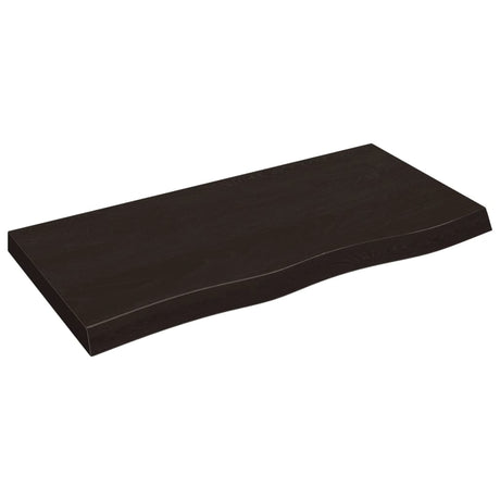 Vidaxx Waschtischplatte 100x50x (2-6) cm behandeltes Massivholz dunkelbraun