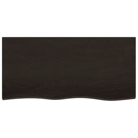 Vidaxx Waschtischplatte 100x50x (2-6) cm behandeltes Massivholz dunkelbraun