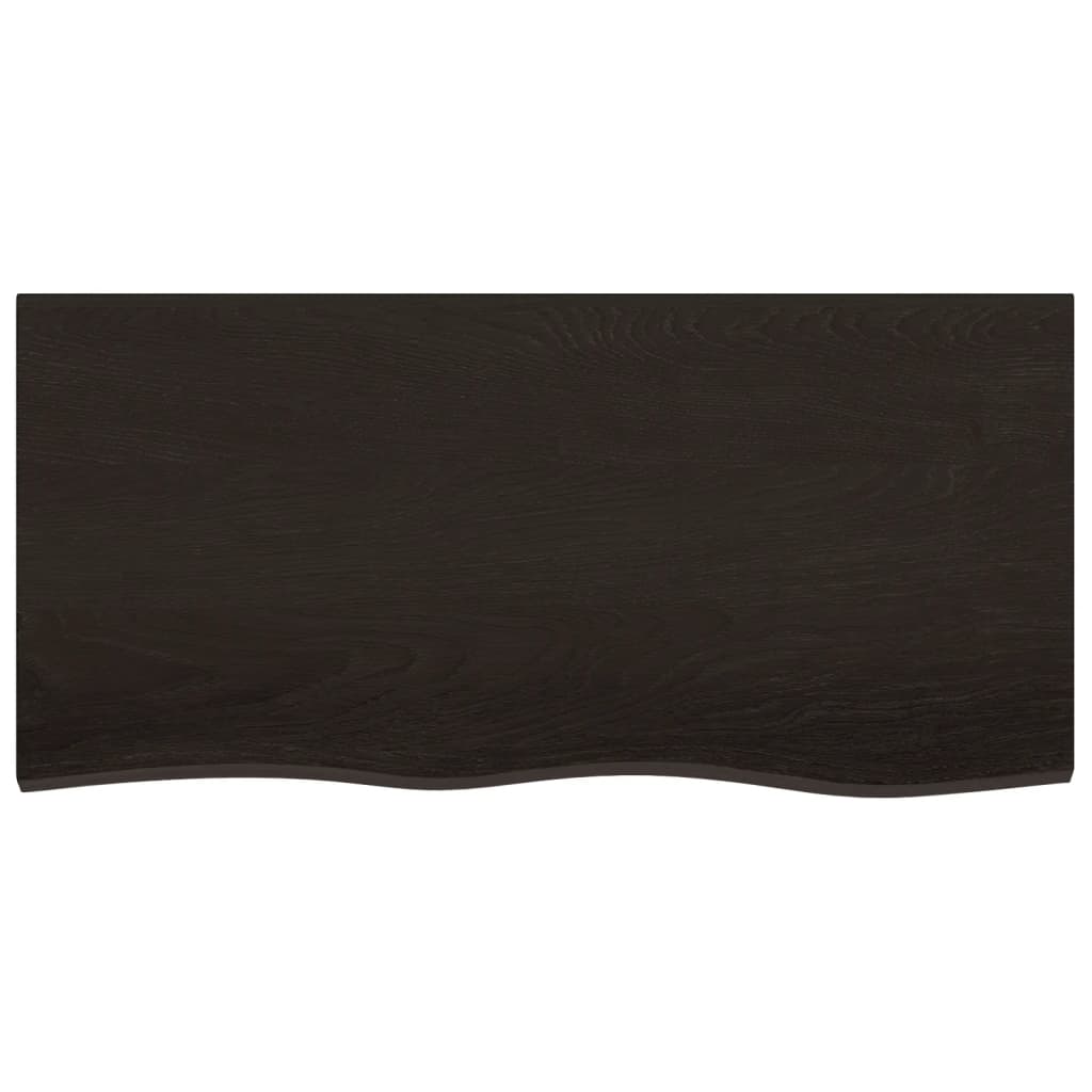 Vidaxx Waschtischplatte 100x50x (2-6) cm behandeltes Massivholz dunkelbraun