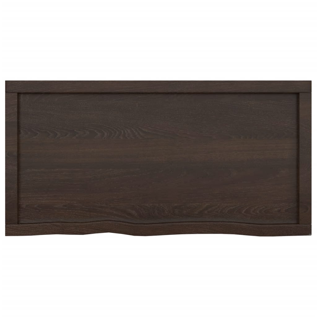 Vidaxx Waschtischplatte 100x50x (2-6) cm behandeltes Massivholz dunkelbraun