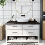 Vidaxx Waschtischplatte 100x50x (2-6) cm behandeltes Massivholz dunkelbraun