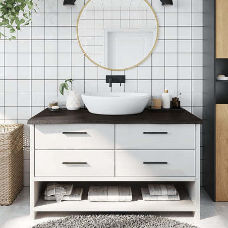 Vidaxx Waschtischplatte 100x60x (2-4) cm behandeltes Massivholz dunkelbraun