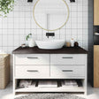 Vidaxx Waschtischplatte 100x60x (2-6) cm behandeltes Massivholz dunkelbraun