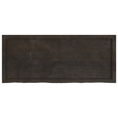 Vidaxx Waschtischplatte 120x50x (2-6) cm behandeltes Massivholz dunkelbraun