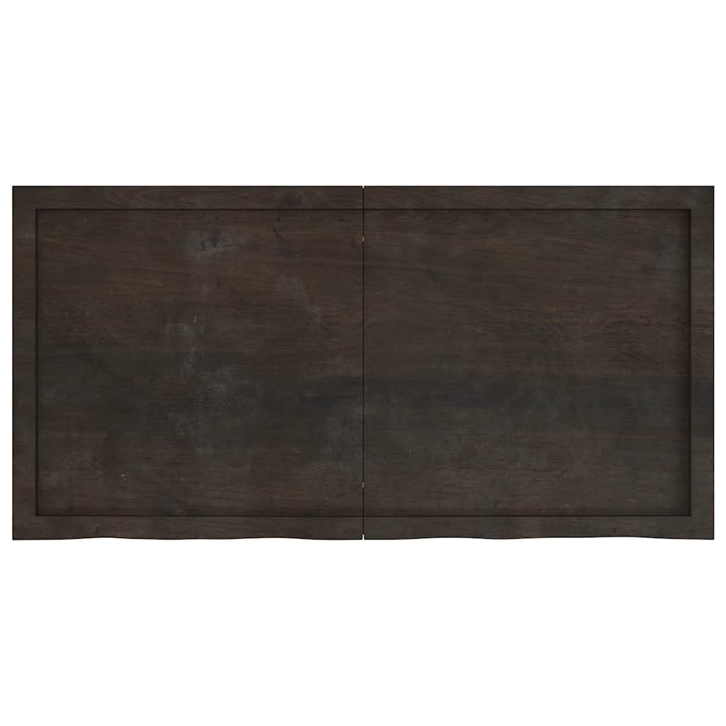 Vidaxx Waschtischplatte 120x60x (2-4) cm behandeltes Massivholz dunkelbraun