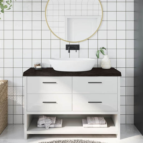 Vidaxx Waschtischplatte 120x60x (2-6) cm behandeltes Massivholz dunkelbraun