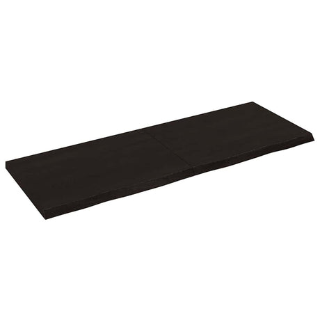 Vidaxx Waschtischplatte 140x50x (2-4) cm behandeltes Massivholz dunkelbraun