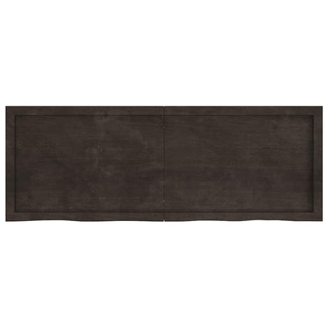 Vidaxx Waschtischplatte 140x50x (2-6) cm behandeltes Massivholz dunkelbraun