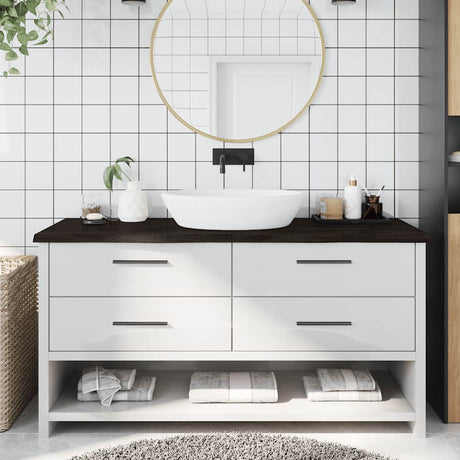Vidaxx Waschtischplatte 160x60x (2-4) cm behandeltes Massivholz dunkelbraun