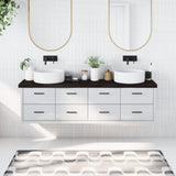 Vidaxx Waschtischplatte 180x30x (2-6) cm behandeltes Massivholz dunkelbraun