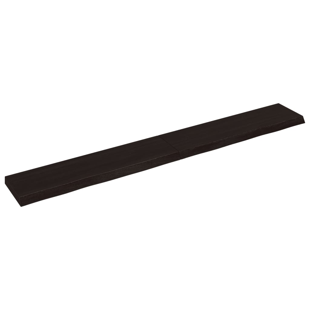 Vidaxx Waschtischplatte 220x30x (2-6) cm behandeltes Massivholz dunkelbraun