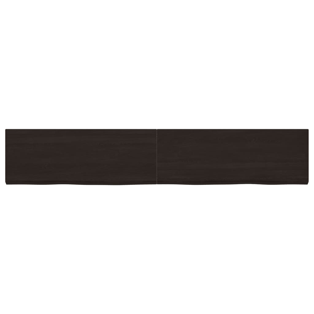 Vidaxx Waschtischplatte 220x40x (2-4) cm behandeltes Massivholz dunkelbraun