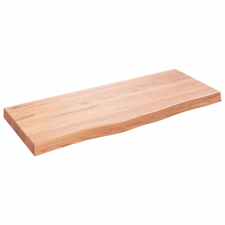 Vidaxl tafelblad 100x40x(2-6)cm behandeld massief eikenhout lichtbruin