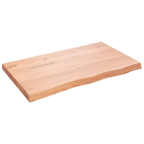 Vidaxl tafelblad 100x60x(2-6)cm behandeld massief eikenhout lichtbruin