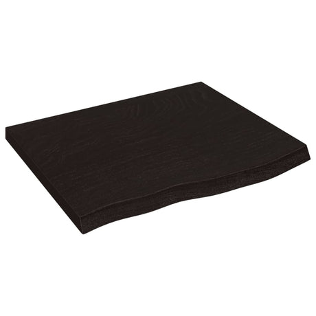 Vidaxl tafelblad 60x50x(2-4)cm behandeld massief eikenhout donkerbruin