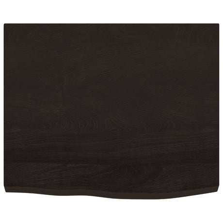 Vidaxl tafelblad 60x50x(2-4)cm behandeld massief eikenhout donkerbruin