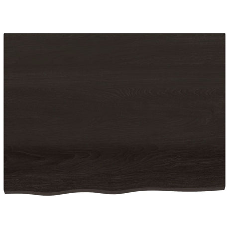 Vidaxl tafelblad 80x60x(2-4)cm behandeld massief eikenhout donkerbruin