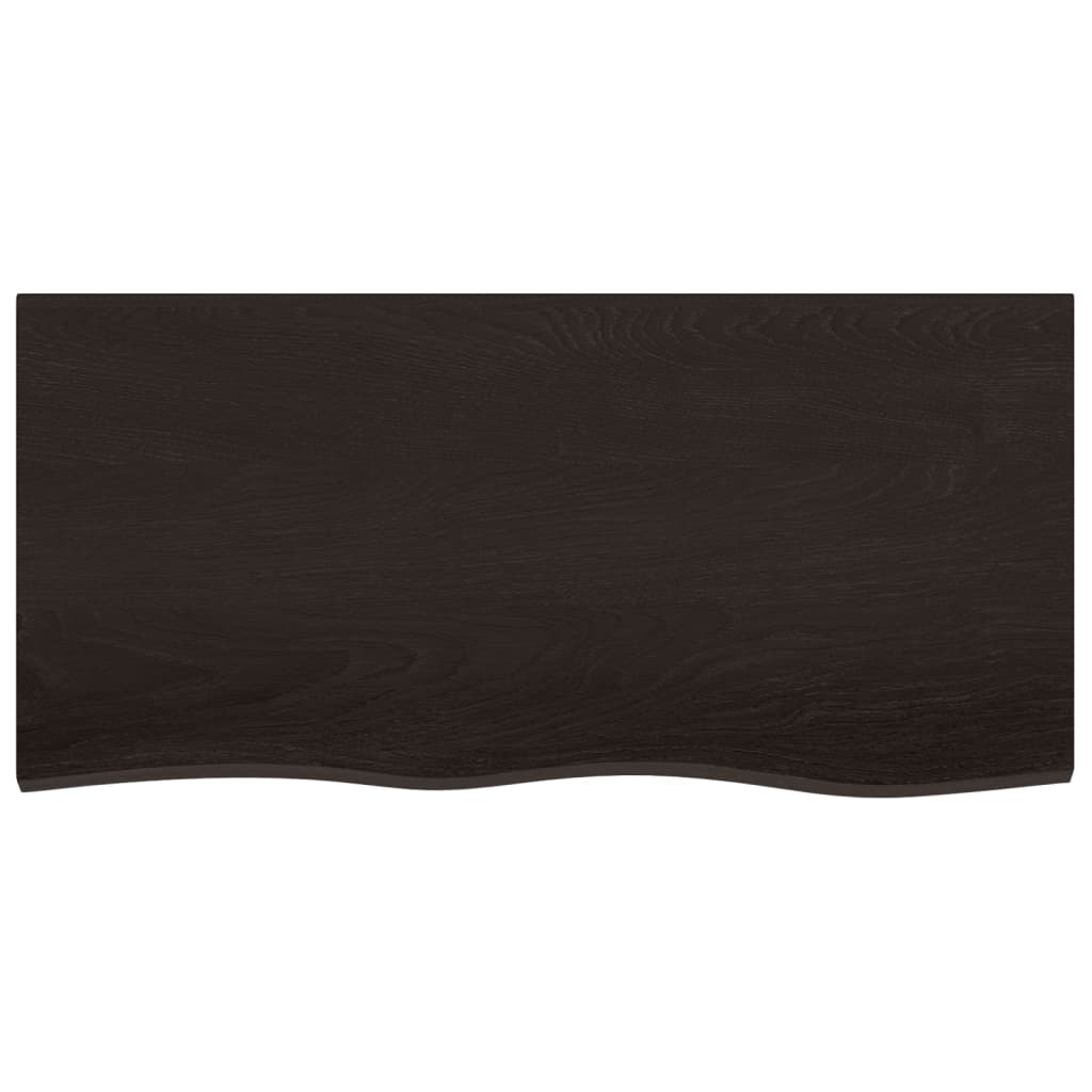 Vidaxl tafelblad 100x50x(2-6)cm behandeld eikenhout donkerbruin