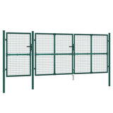 VidaXL Gartentor 400x175 cm Maschenweite und verzinkter Stahl grün