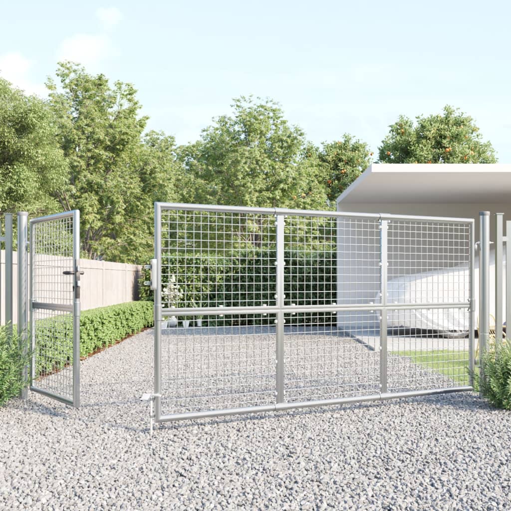 VidaXL Gartentor 350x175 cm Maschenweite und verzinkter Stahl in der Farbe Silber