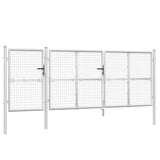 VidaXL Gartentor 400x175 cm Maschenweite und verzinkter Stahl silberfarben