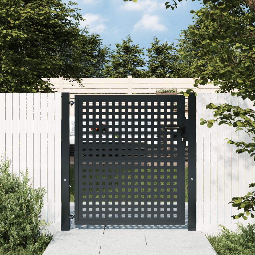 VidaXL Tor 105x150 cm Stahl Anthrazit