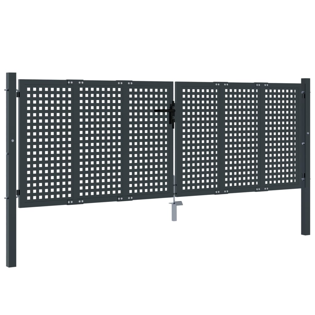 VidaXL Tor 300x125 cm Stahl Anthrazit