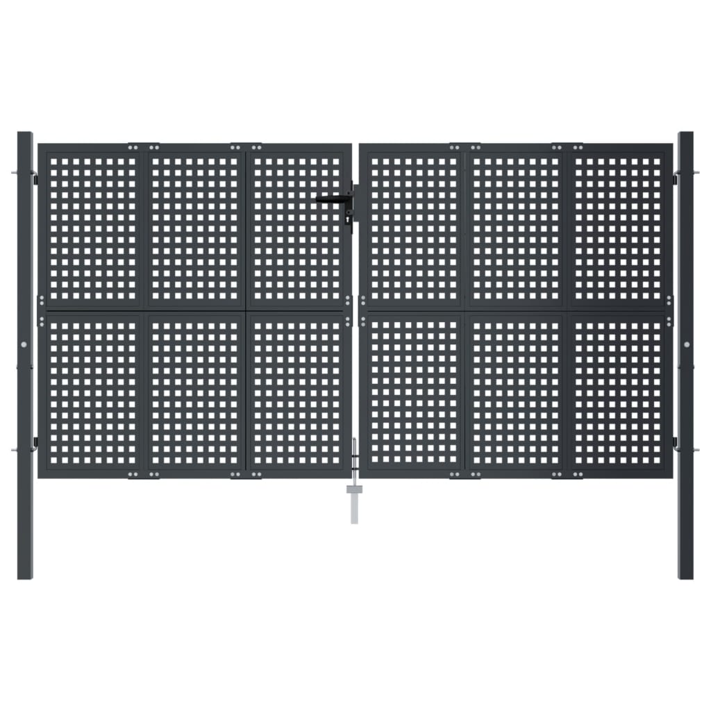 VidaXL Tor 300x175 cm Stahl Anthrazit