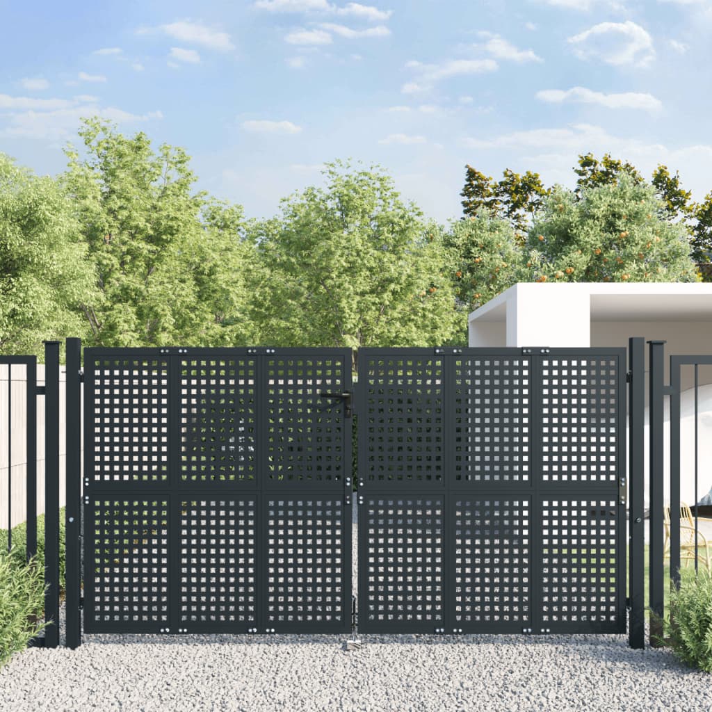 VidaXL Tor 300x175 cm Stahl Anthrazit