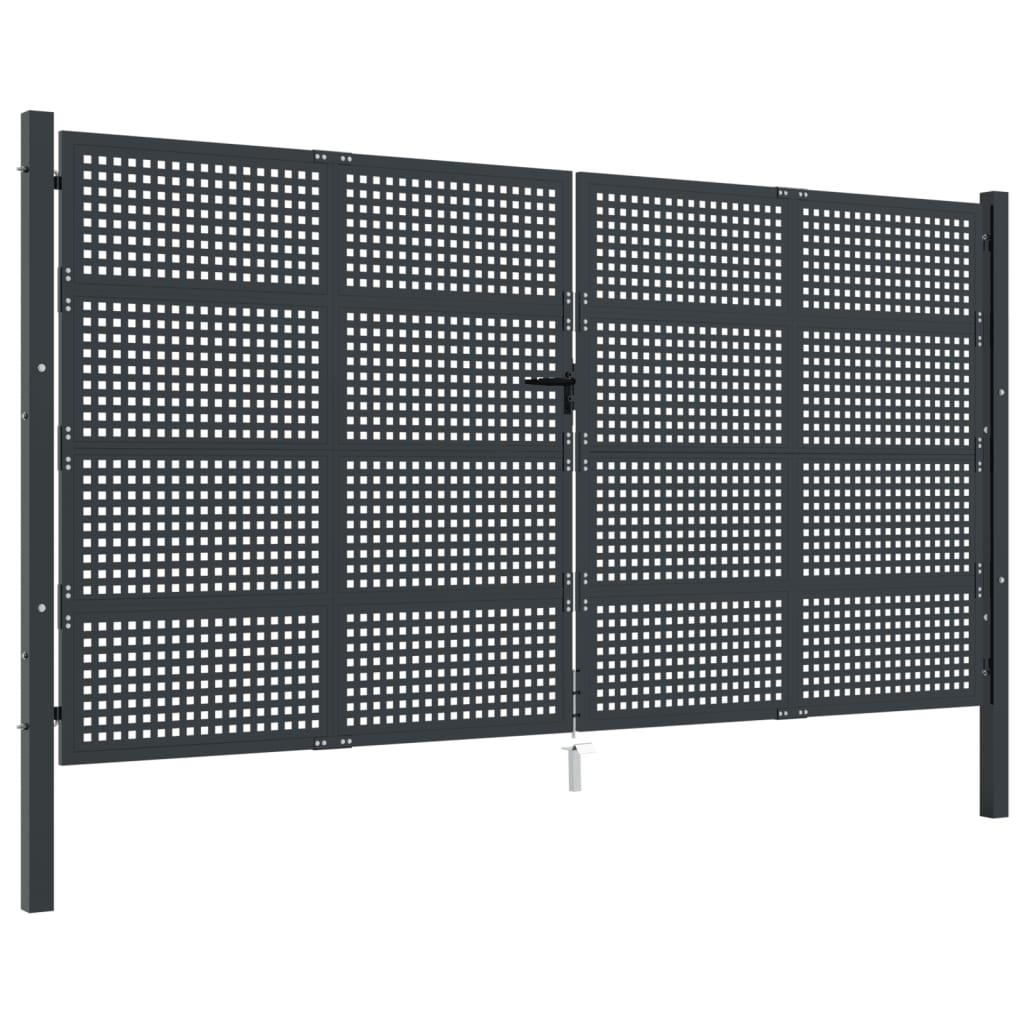 VidaXL Tor 400x225 cm Stahl Anthrazit