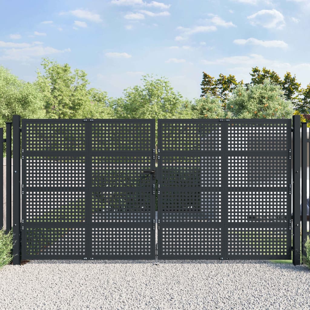 VidaXL Tor 400x250 cm Stahl Anthrazit