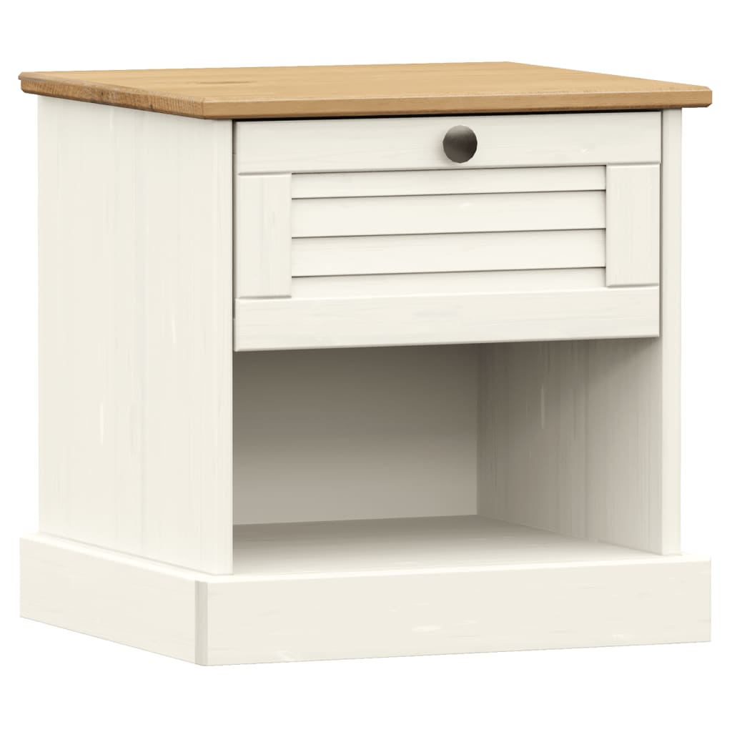 Vidaxl nachtkastje vigo 42x35x42 cm massief grenenhout wit