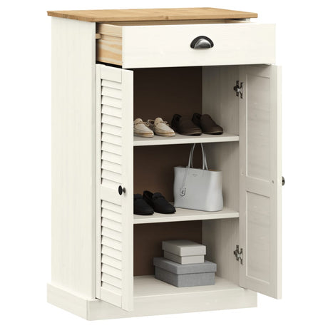 Vidaxx Schuhschrank Vigo 60x35x96 cm Kiefer massiv weiß