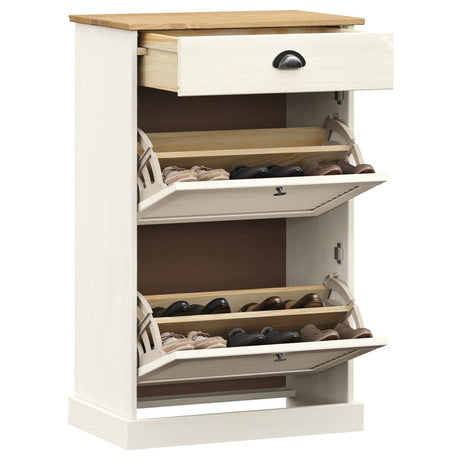 Vidaxx Schuhschrank Vigo 60x35x96 cm Kiefer massiv weiß