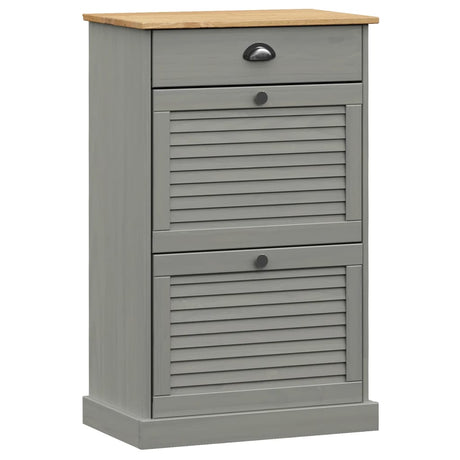 Vidaxx Schuhschrank Vigo 60x35x96 cm massives Kiefernholz grau